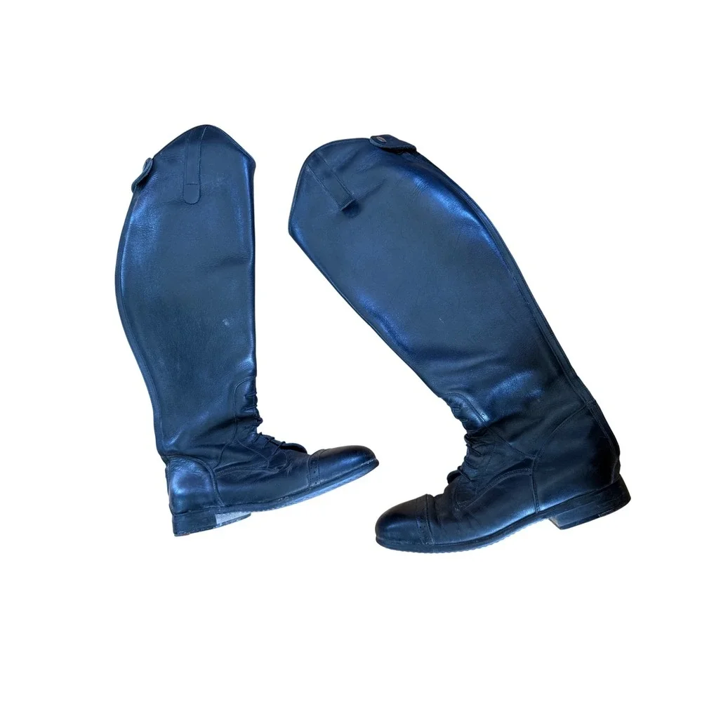 Rectiligne riding boots long black‎ leather equestrian riding boots